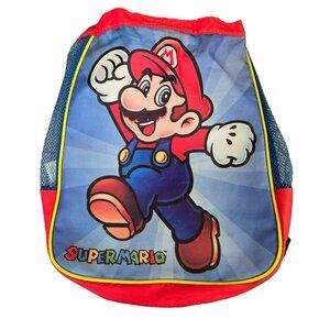 Super Mario Kids Suspender Strap Small Backpack Mesh Sides - Nintendo 2012